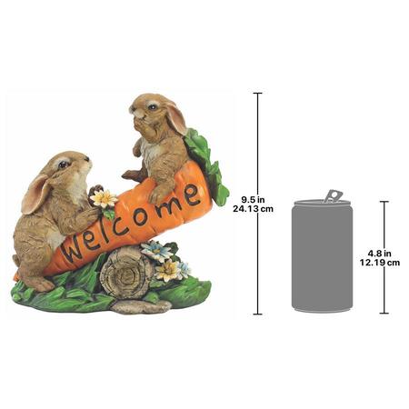Design Toscano Bunny Bunch Welcome Sign Statue HF317387